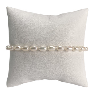 Bracelet d'occasion or 750 jaune maille perles, perles de culture de Chine