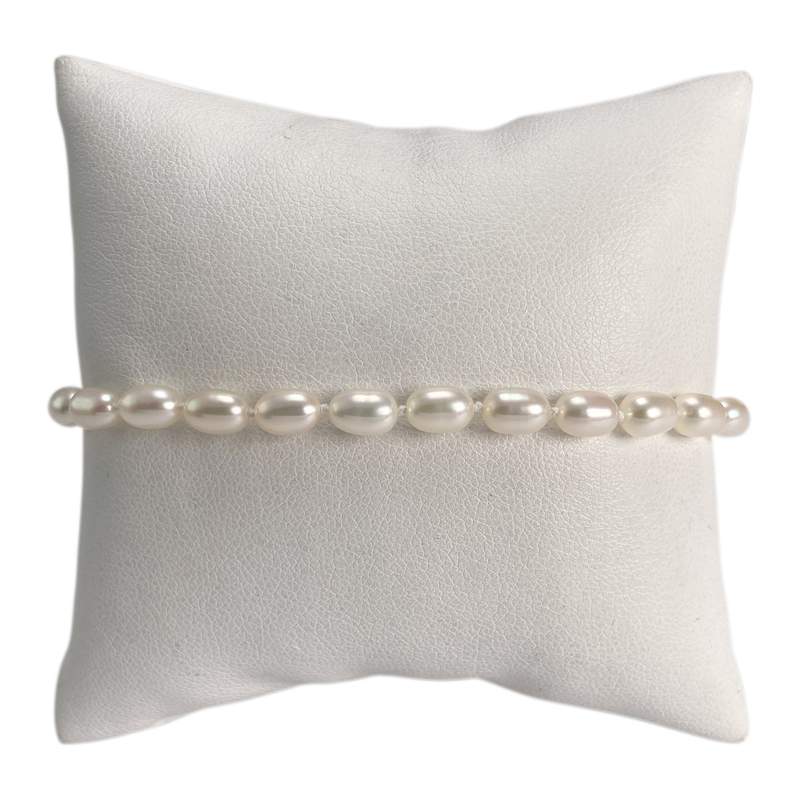 Bracelet d'occasion or 750 jaune maille perles, perles de culture de Chine - vue 1