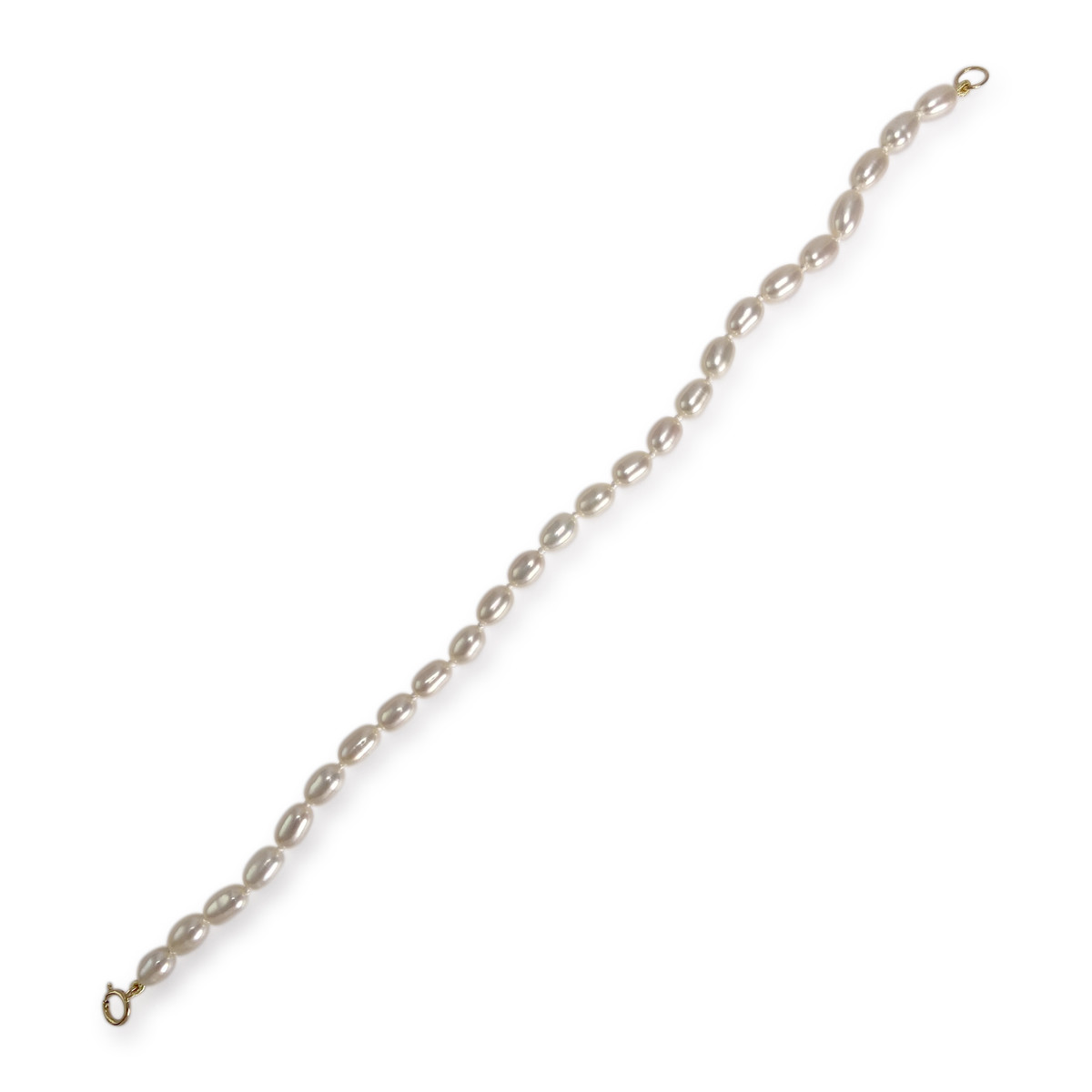 Bracelet d'occasion or 750 jaune maille perles, perles de culture de Chine - vue 2