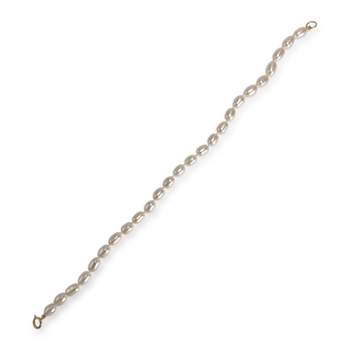 Bracelet d'occasion or 750 jaune maille perles, perles de culture de Chine