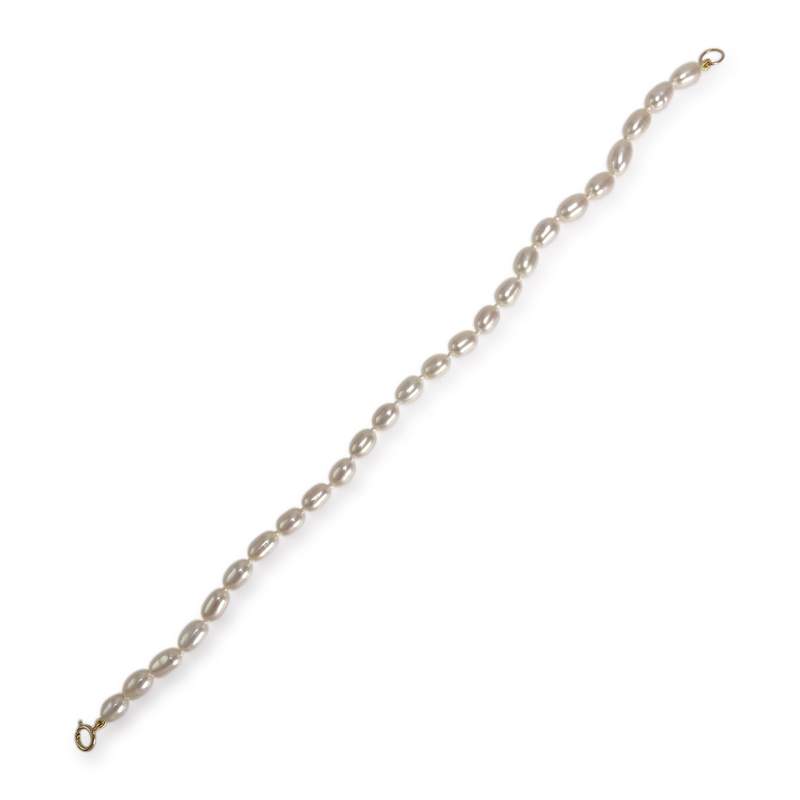 Bracelet d'occasion or 750 jaune maille perles, perles de culture de Chine - vue 2