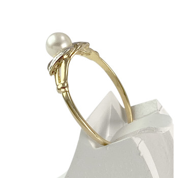 Bague d'occasion  or 750 2 tons perle de culture