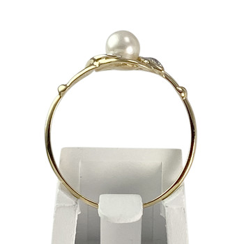 Bague d'occasion  or 750 2 tons perle de culture