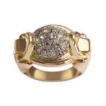 Bague d'occasion 2 ors 750 pierres blanches - vue 1