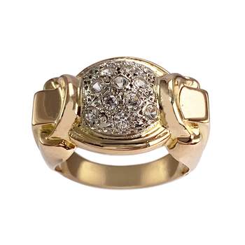Bague d'occasion 2 ors 750 pierres blanches