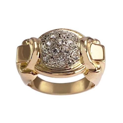 Bague d'occasion 2 ors 750 pierres blanches