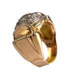 Bague d'occasion 2 ors 750 pierres blanches - vue 2