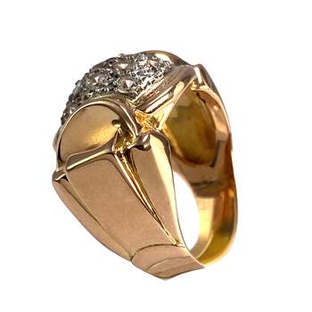 Bague d'occasion 2 ors 750 pierres blanches