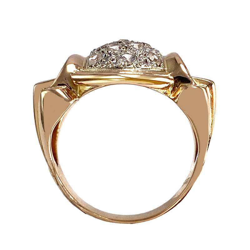 Bague d'occasion 2 ors 750 pierres blanches - vue 3