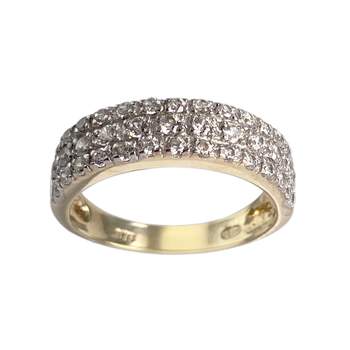 Bague d'occasion or 375 2 tons zirconias