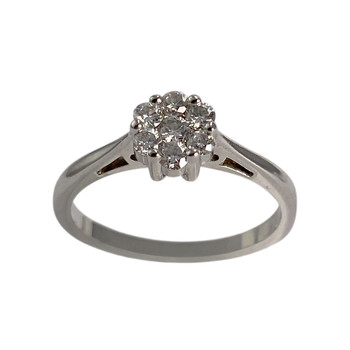 Bague d'occasion or 750 blanc diamants