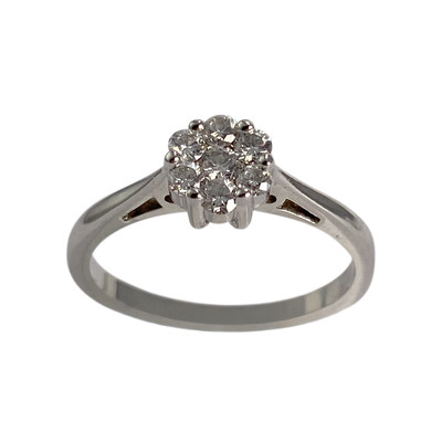 Bague d'occasion or 750 blanc diamants - vue 1