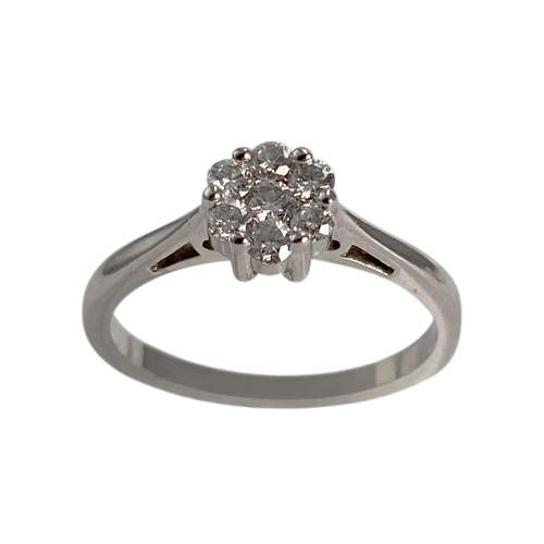 Bague d'occasion or 750 blanc diamants