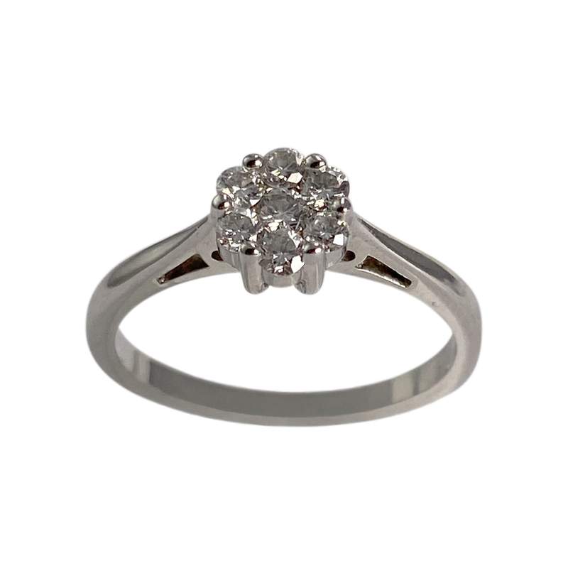 Bague d'occasion or 750 blanc diamants - vue 1
