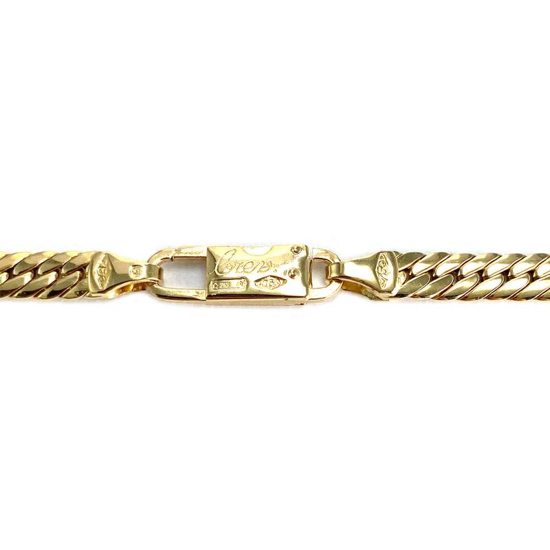 Collier d'occasion or 750 jaune maille anglaise diamants, saphirs - vue 3