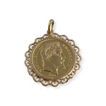 Pendentif d'occasion or 750 jaune Empereur Napoléon III - vue 1