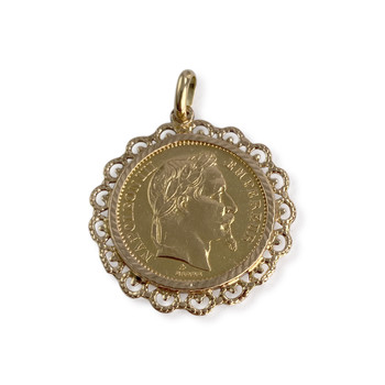Pendentif d'occasion or 750 jaune Empereur Napoléon III