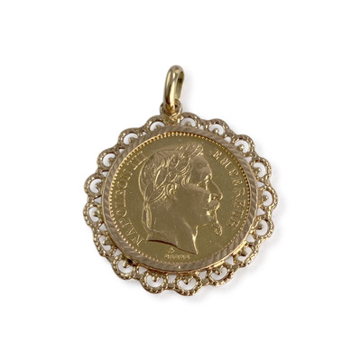 Pendentif d'occasion or 750 jaune Empereur Napoléon III - vue 1