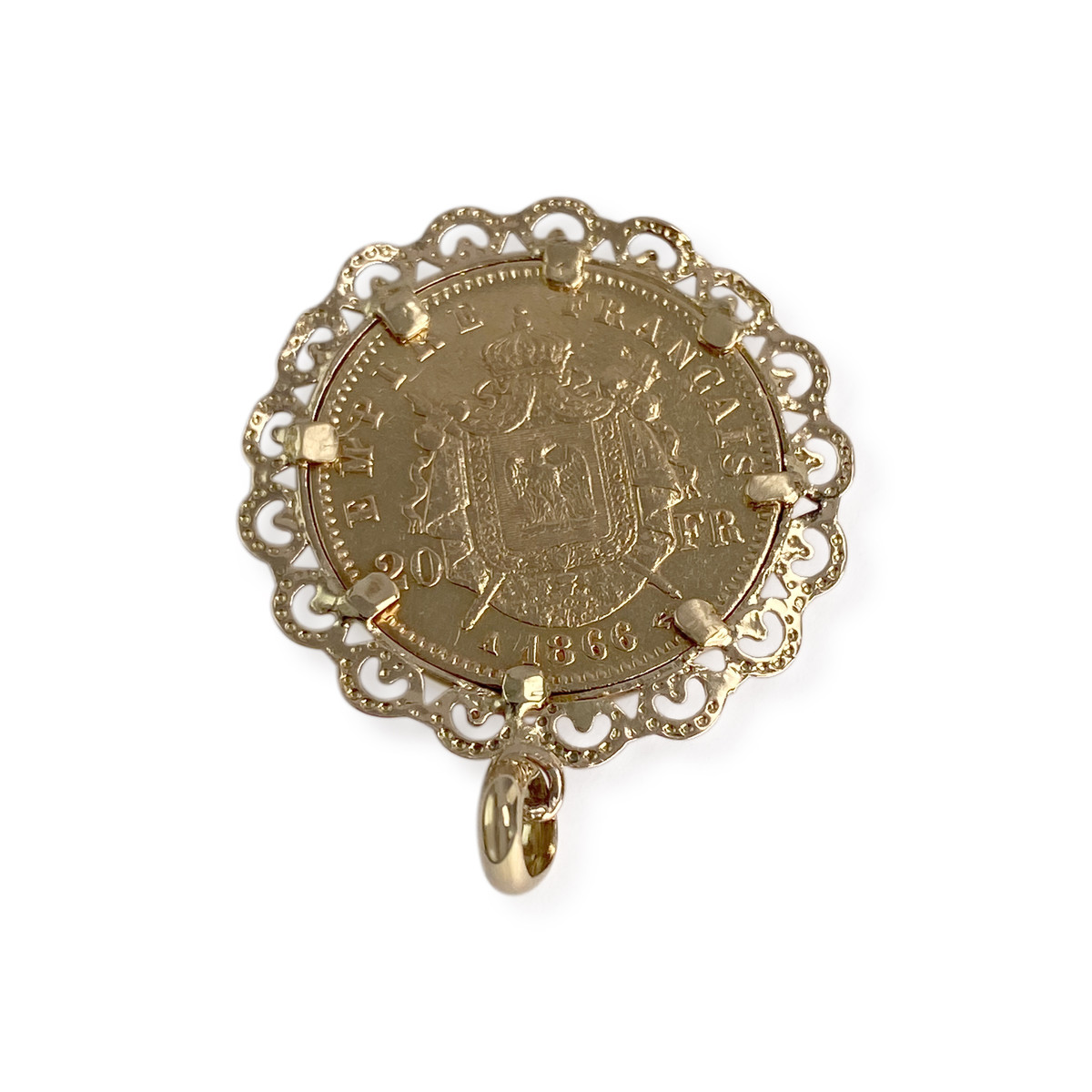Pendentif d'occasion or 750 jaune Empereur Napoléon III - vue 2