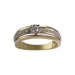 Bague d'occasion  2 ors 750 jaune diamants - vue 1