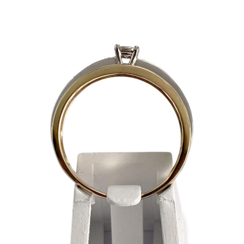 Bague d'occasion  2 ors 750 jaune diamants - vue 3