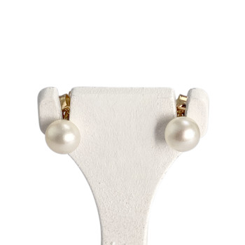 Boucles d'oreilles d'occasion or 750 jaune perles de culture