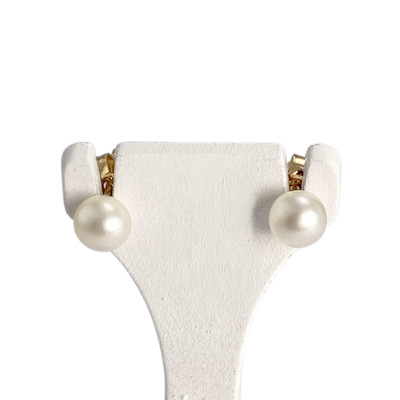 Boucles d'oreilles d'occasion or 750 jaune perles de culture - vue 1