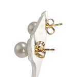 Boucles d'oreilles d'occasion or 750 jaune perles de culture - vue 2