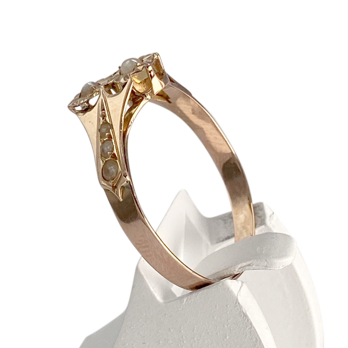 Bague d'occasion or 750 rose perles de culture - vue 2
