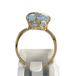 Bague d'occasion 2 ors 750 diamants, topaze bleue - vue 3