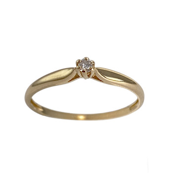 Solitaire d'occasion or 750 jaune diamant