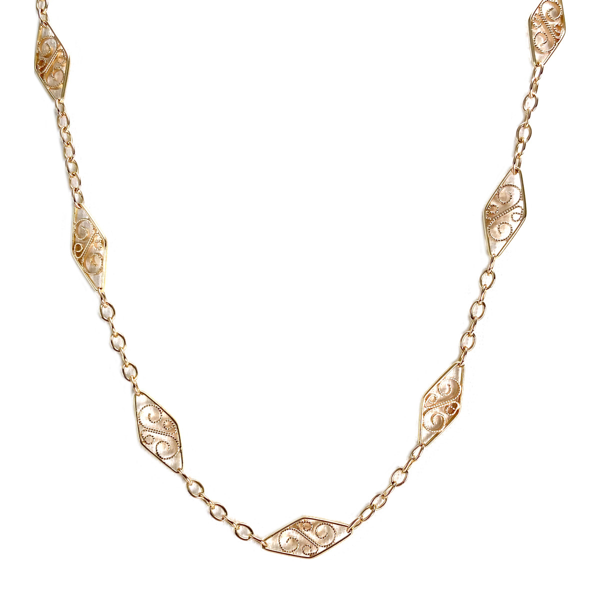 Collier d'occasion or 750 jaune maille fantaisie