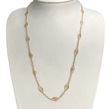 Second-hand necklace 750 yellow gold fancy mesh