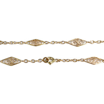 Second-hand necklace 750 yellow gold fancy mesh