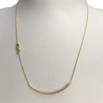 Collier d'occasion or 750 jaune maille forçat, zirconias