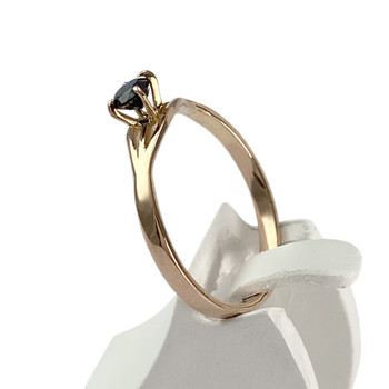 Tweedehands goud 750 gele saffier ring