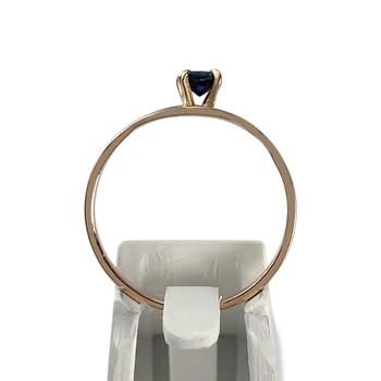 Tweedehands goud 750 gele saffier ring