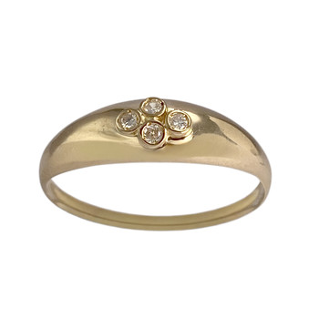 Second-hand gold ring 750 yellow diamonds