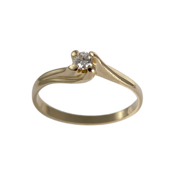 Solitaire d'occasion or 750 jaune diamant