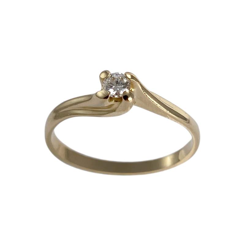 Solitaire d'occasion or 750 jaune diamant - vue 1