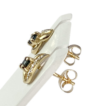 Boucles d'oreilles d'occasion OR 750  2 tons saphirs