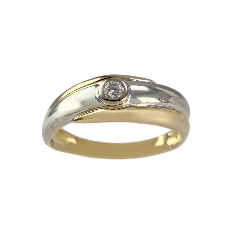 Bague d'occasion 2 ors 750 diamant - vue 1