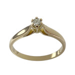 Solitaire d'occasion or 750 jaune diamant - vue 1