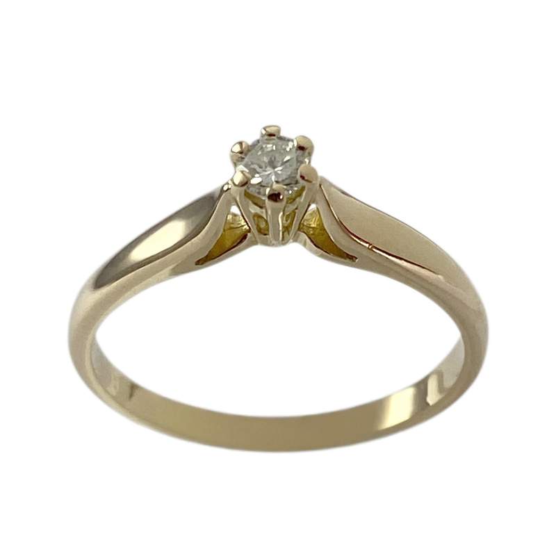 Solitaire d'occasion or 750 jaune diamant - vue 1