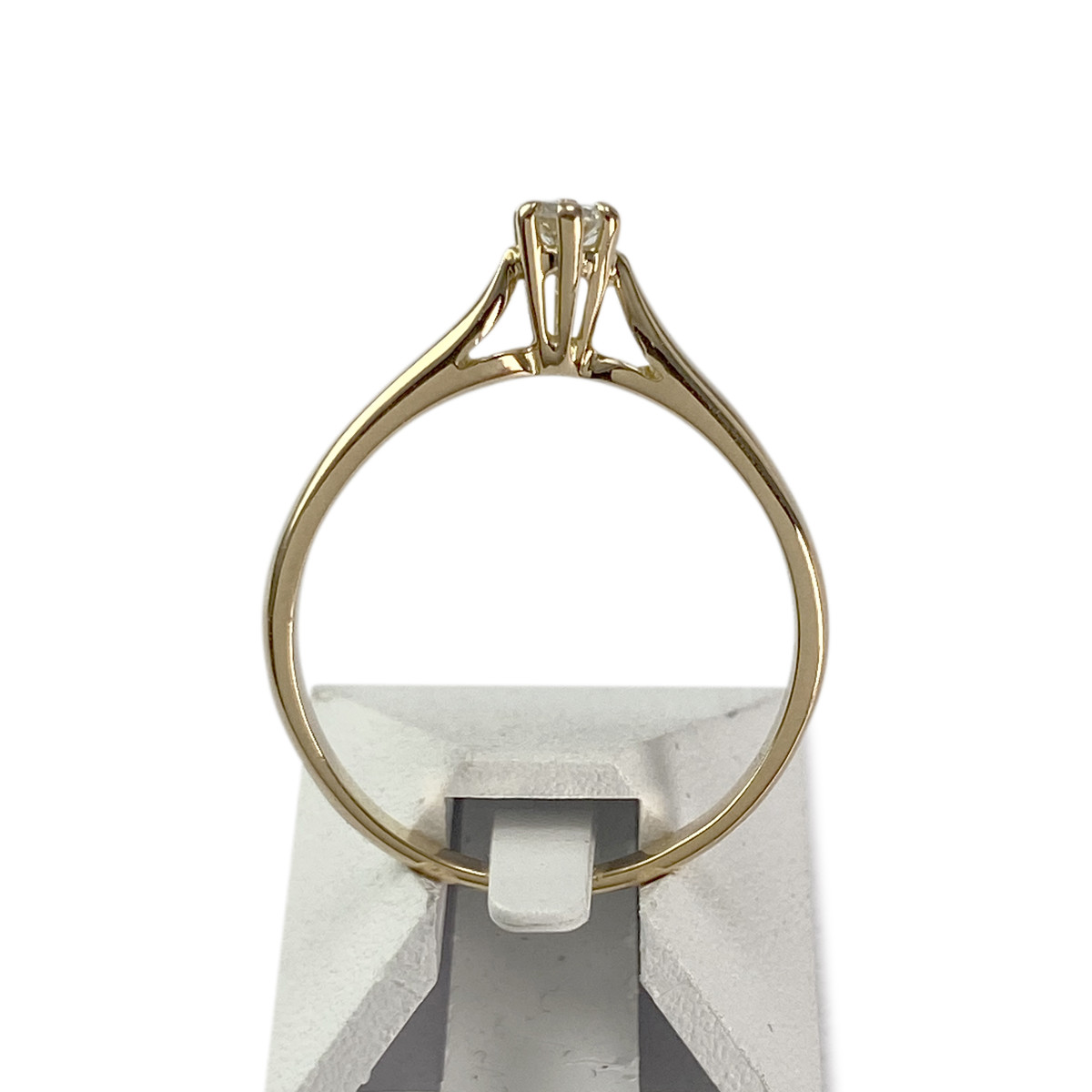 Solitaire d'occasion or 750 jaune diamant - vue 3