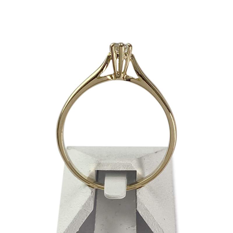 Solitaire d'occasion or 750 jaune diamant - vue 3