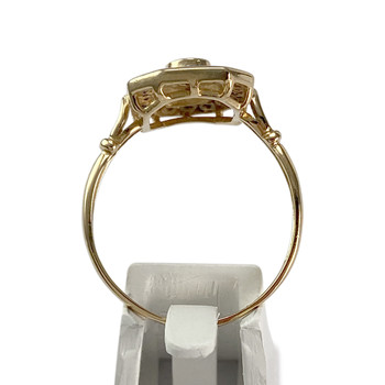 Bague d'occasion  or 750 2 tons diamants, saphirs