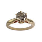 Solitaire d'occasion or 750 jaune diamant - vue 1