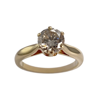 Solitaire d'occasion or 750 jaune diamant