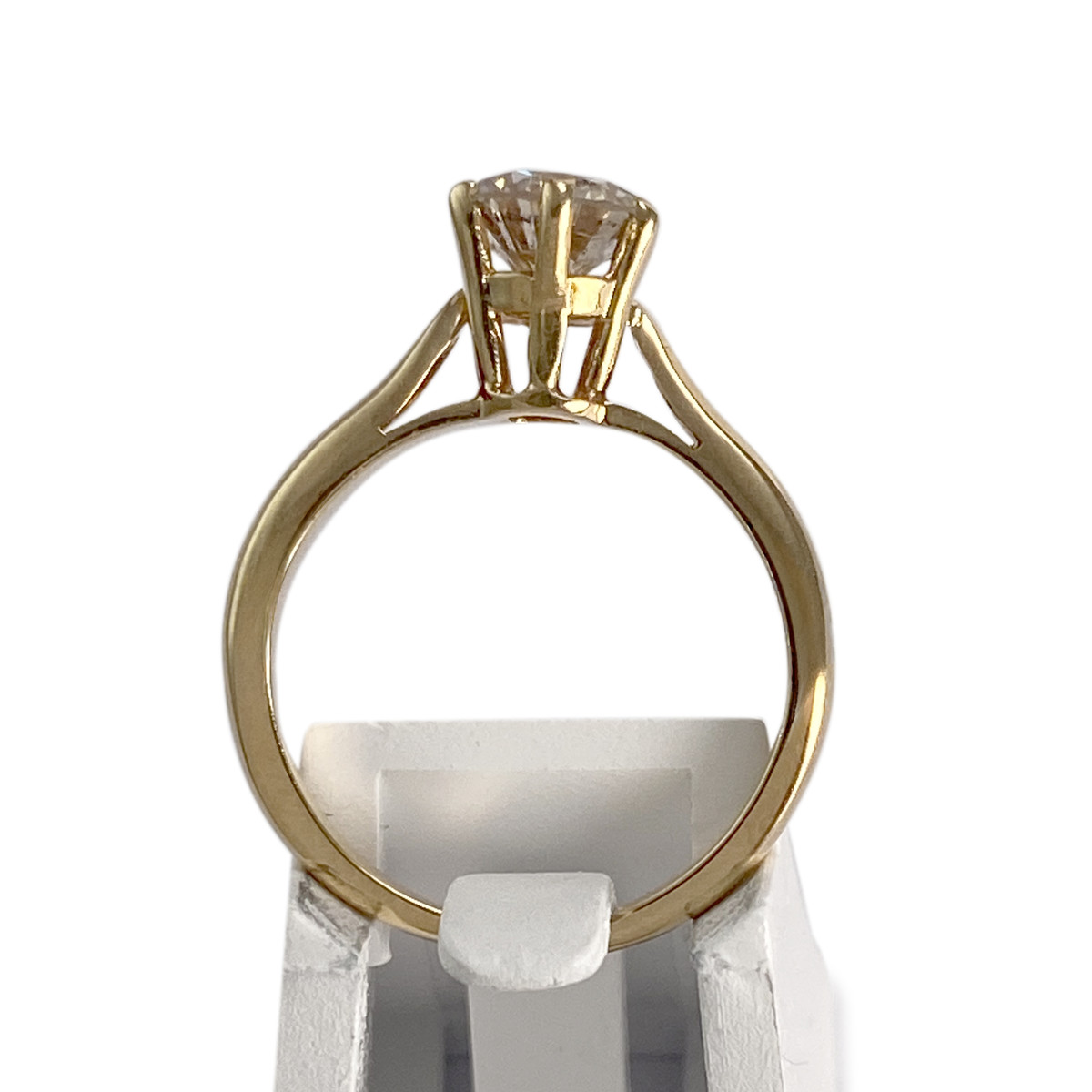 Solitaire d'occasion or 750 jaune diamant - vue 3